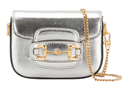 Nano Horsebit Crossbody, Leather, Silver, 5040, DB/B, 3*